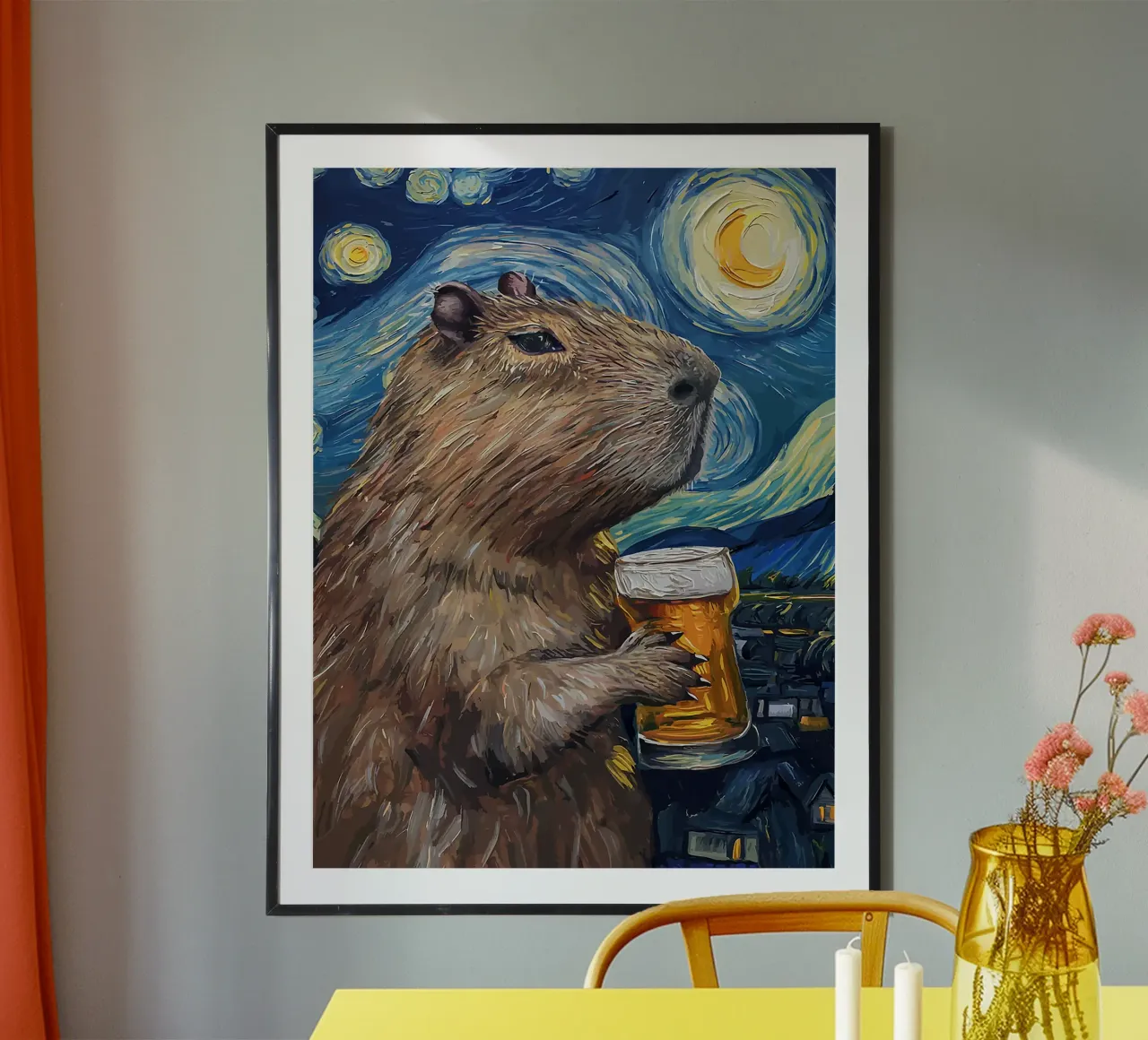 Capibara Notte stellata poster da Hannah Meyer