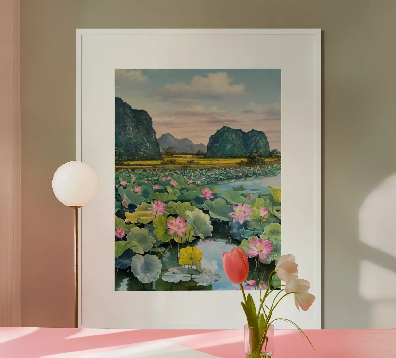 cactus lake poster con telaio in plastica da miracle