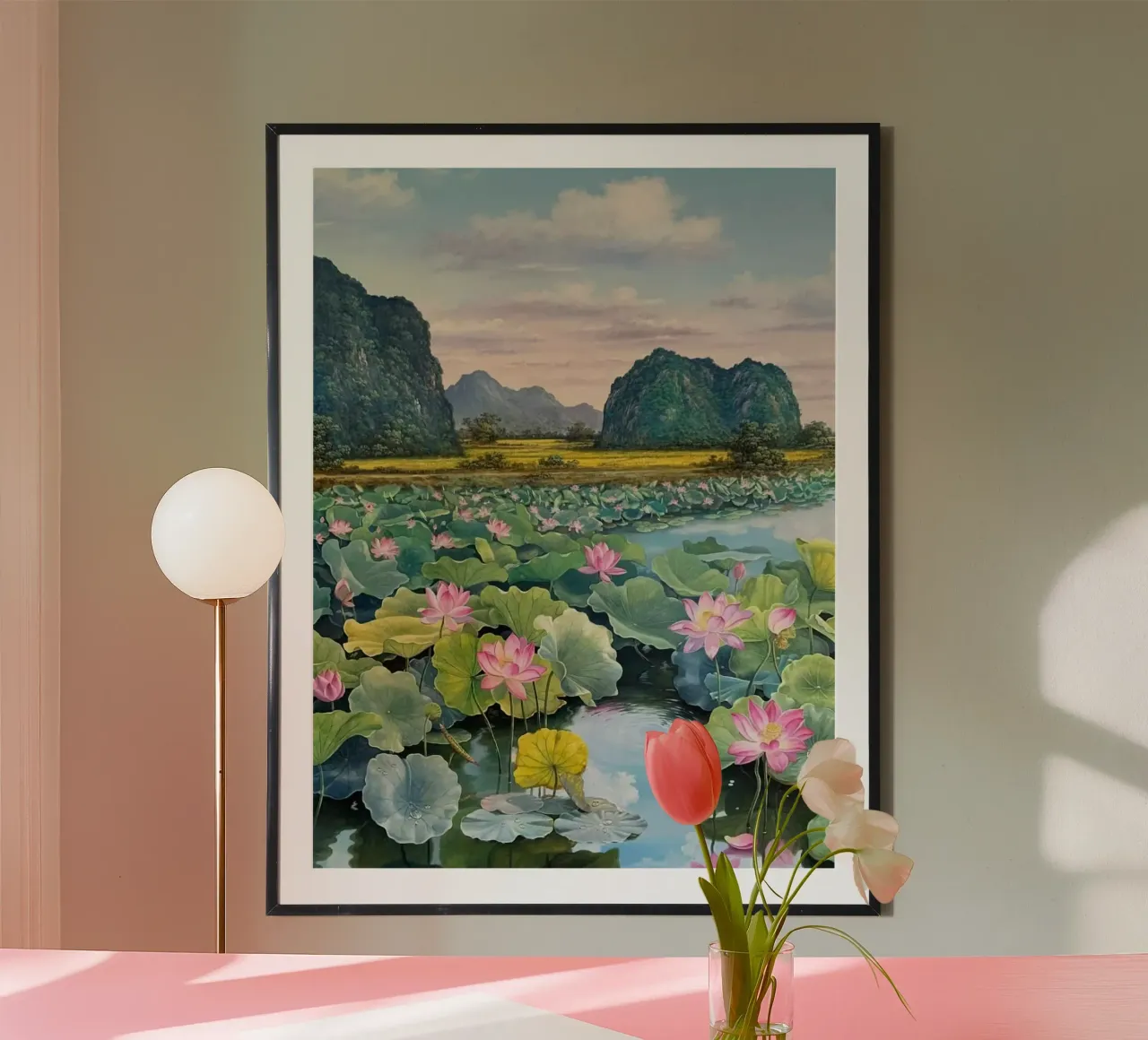 cactus lake poster con telaio in plastica da miracle