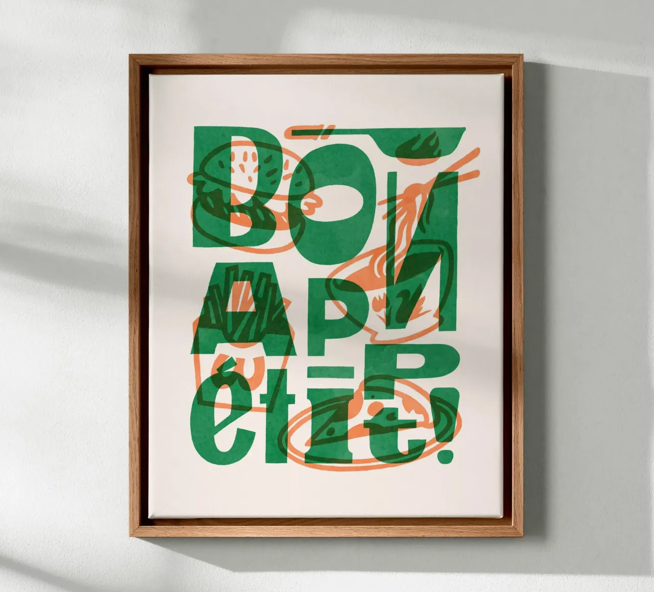 Bon Appetit! canvas met Baklijst van illusthera