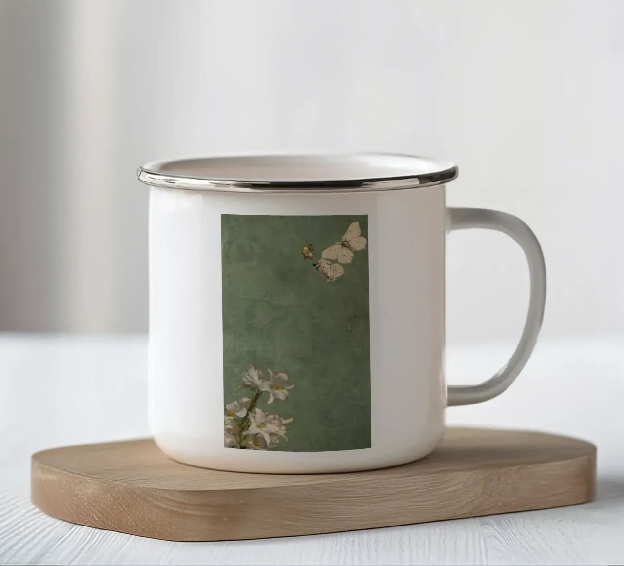 flower butterfly tazza in smalto da miracle