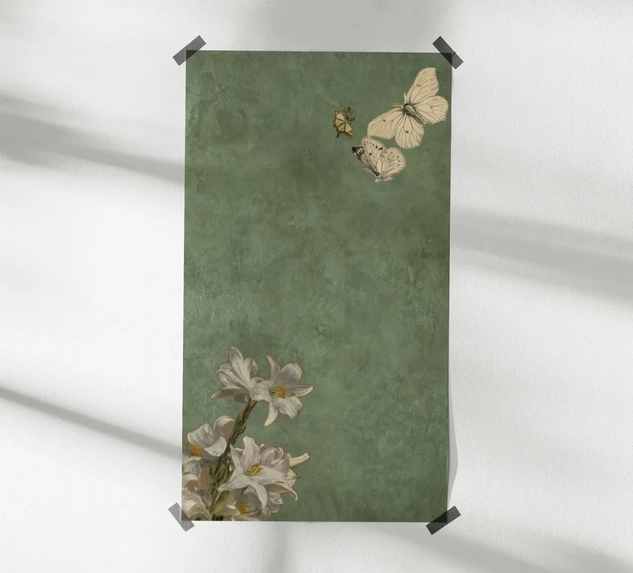 flower butterfly poster con telaio in plastica da miracle