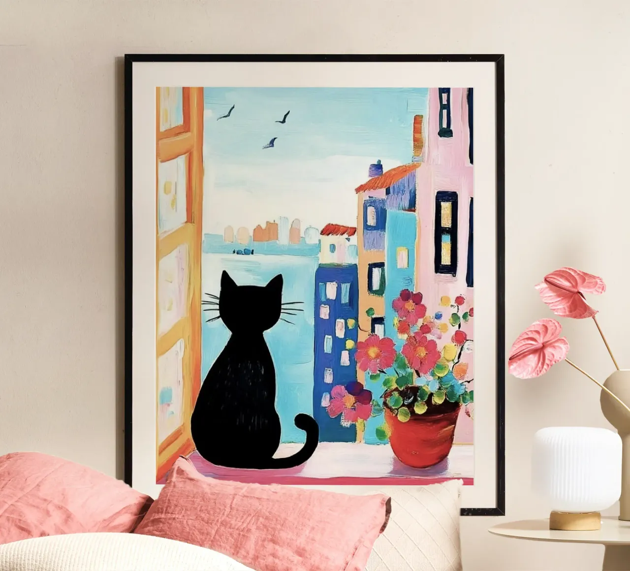 cat viewing the city poster da lifeline