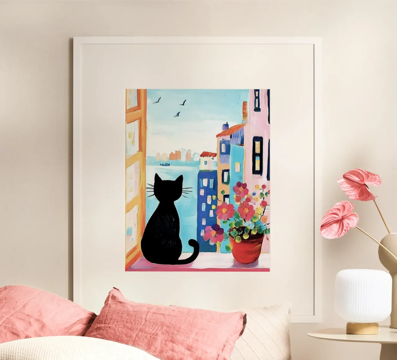 cat viewing the city poster da lifeline