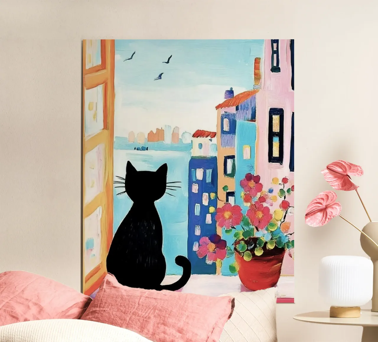 cat viewing the city poster da lifeline