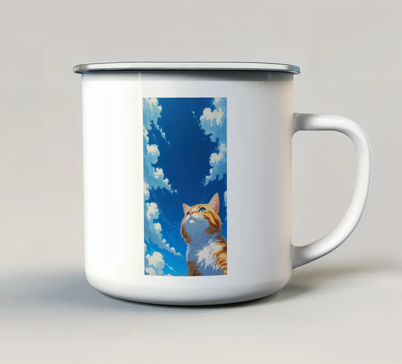 posture cat sky tazza in smalto da miracle