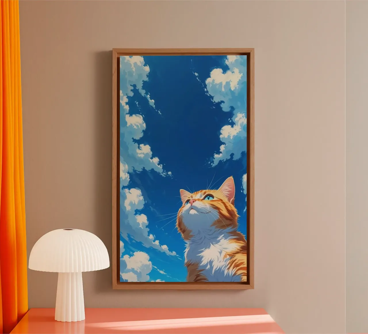 posture cat sky tela con Cornice a cassetta da miracle