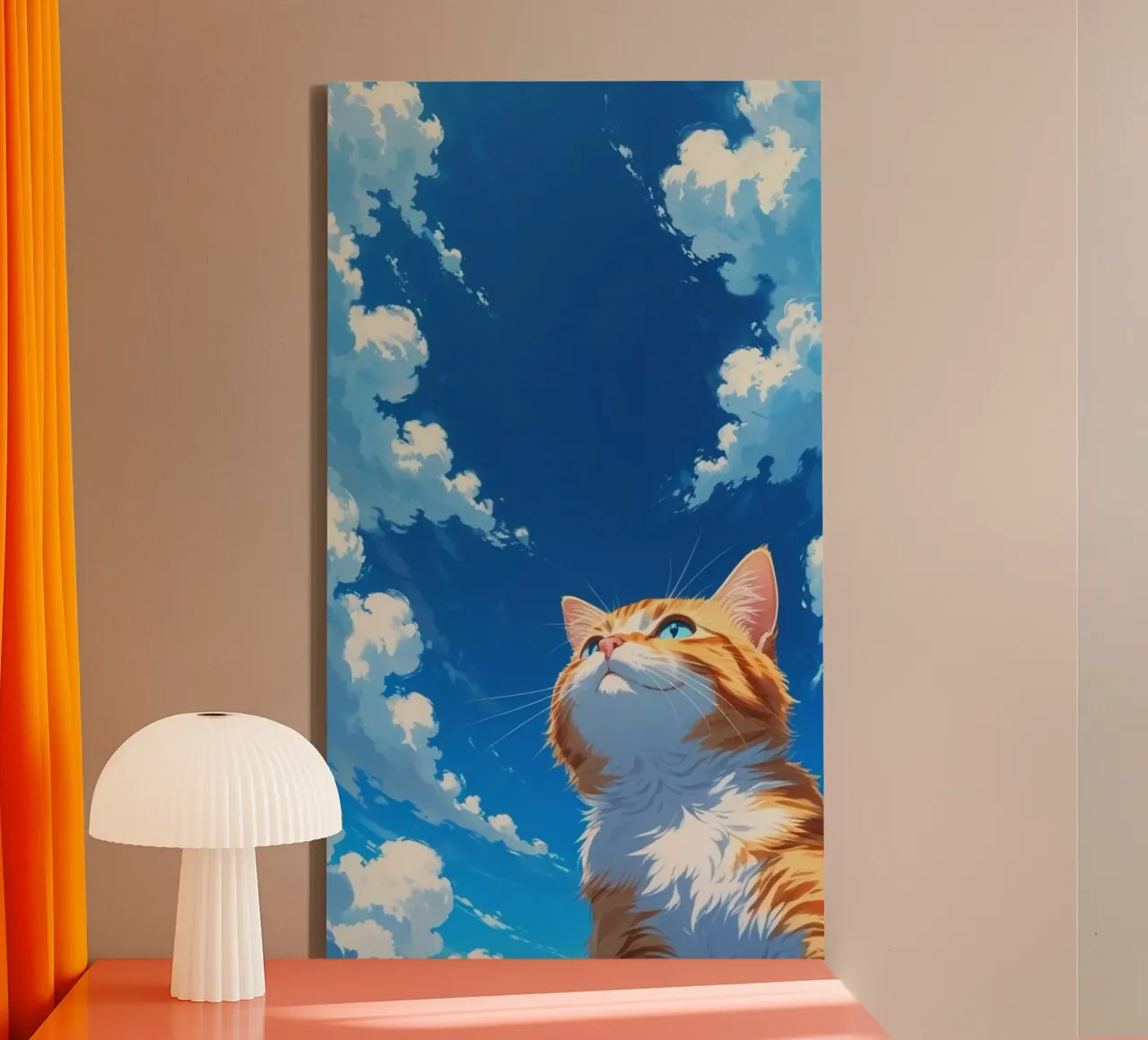 posture cat sky tela con Cornice a cassetta da miracle