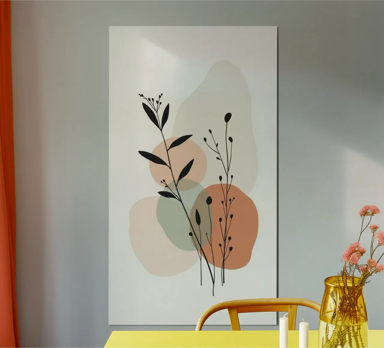 shape random and leaf poster con telaio in legno da miracle