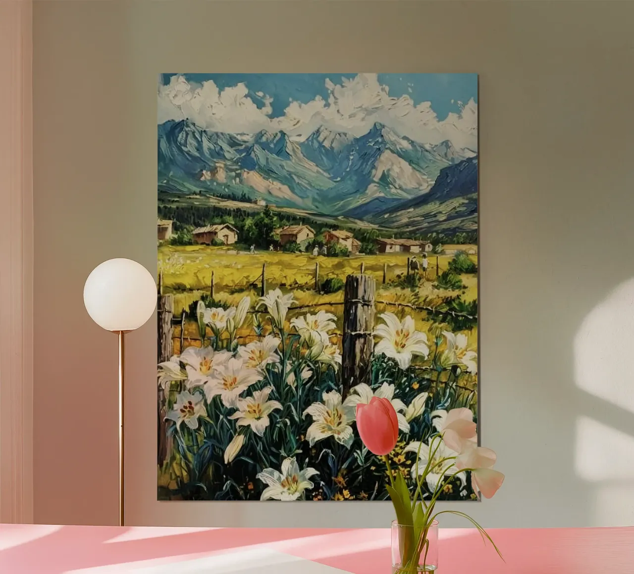 flower forest in village poster con telaio in plastica da lifeline