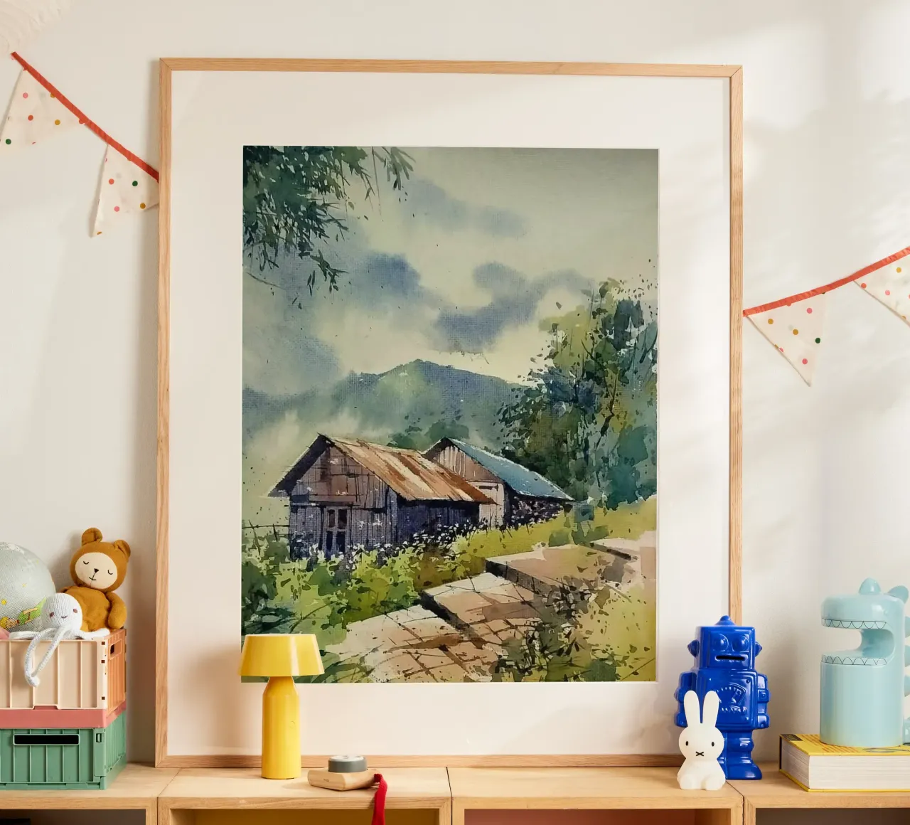 couple house in hill poster con telaio in alluminio da miracle