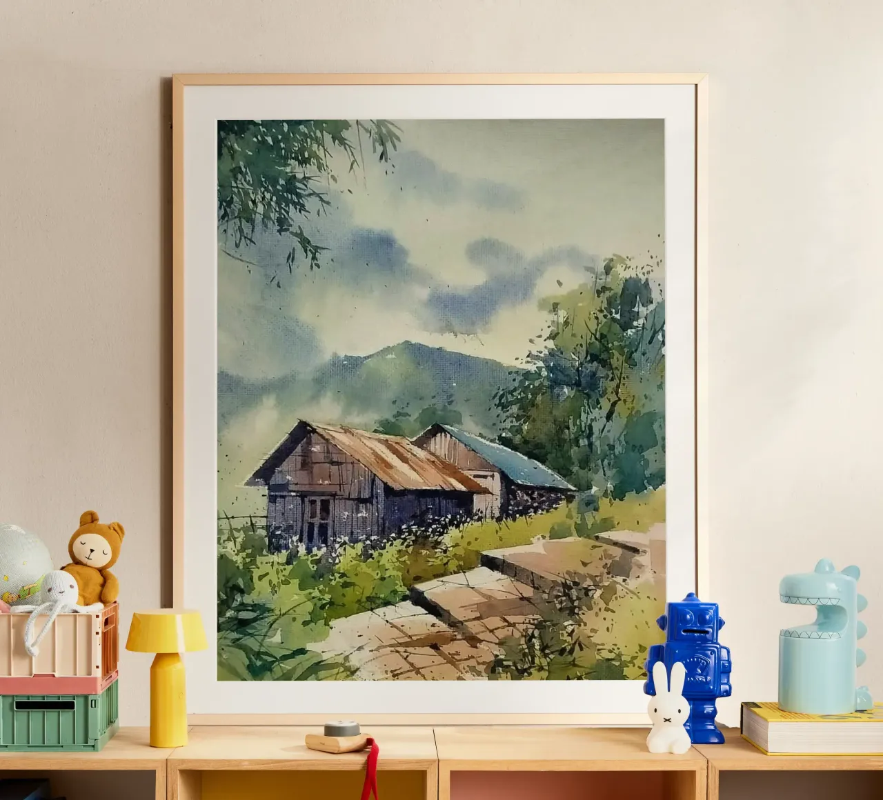 couple house in hill poster con telaio in alluminio da miracle