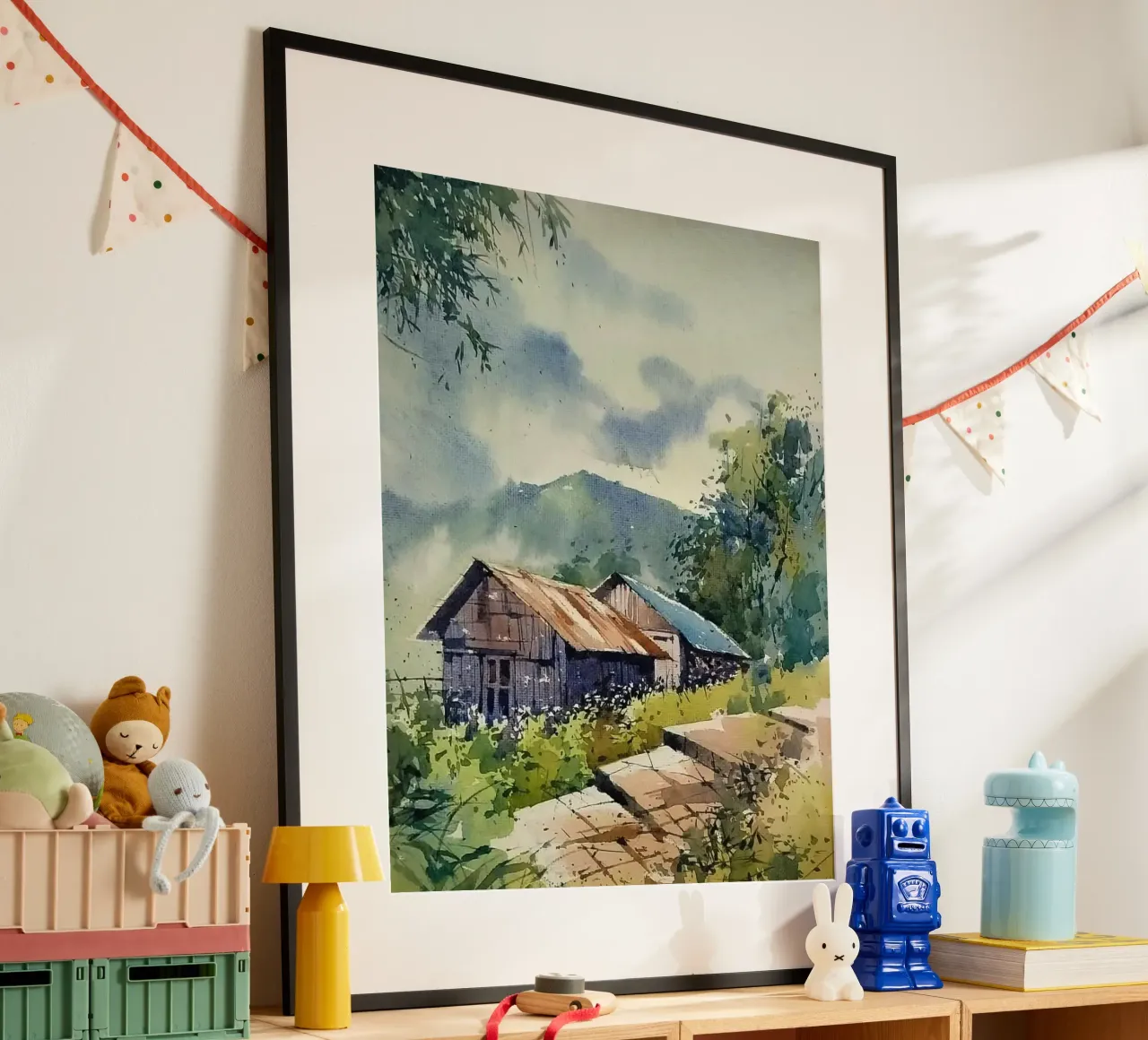couple house in hill poster con telaio in alluminio da miracle