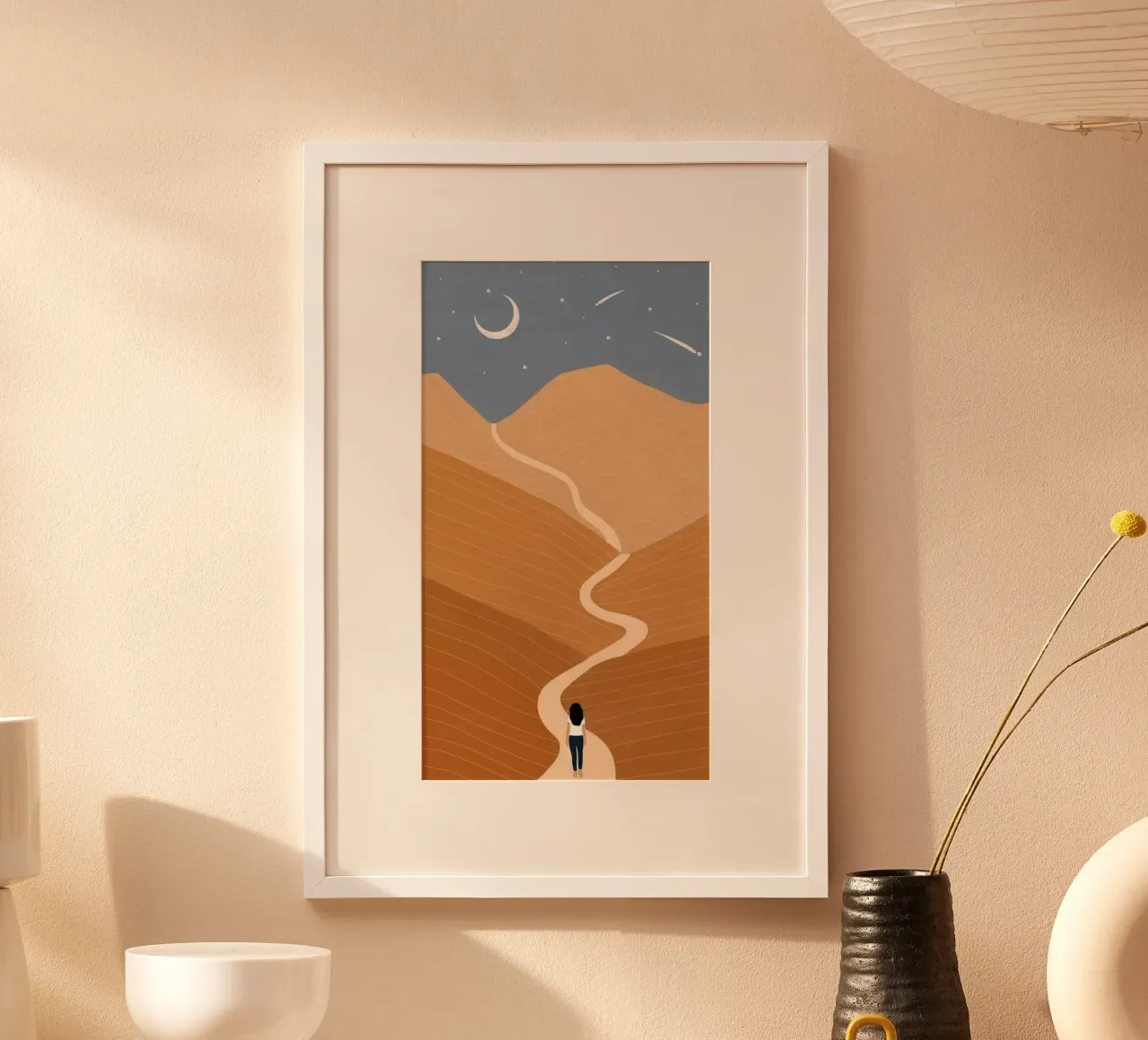 run through curve road poster con telaio in legno da lifeline