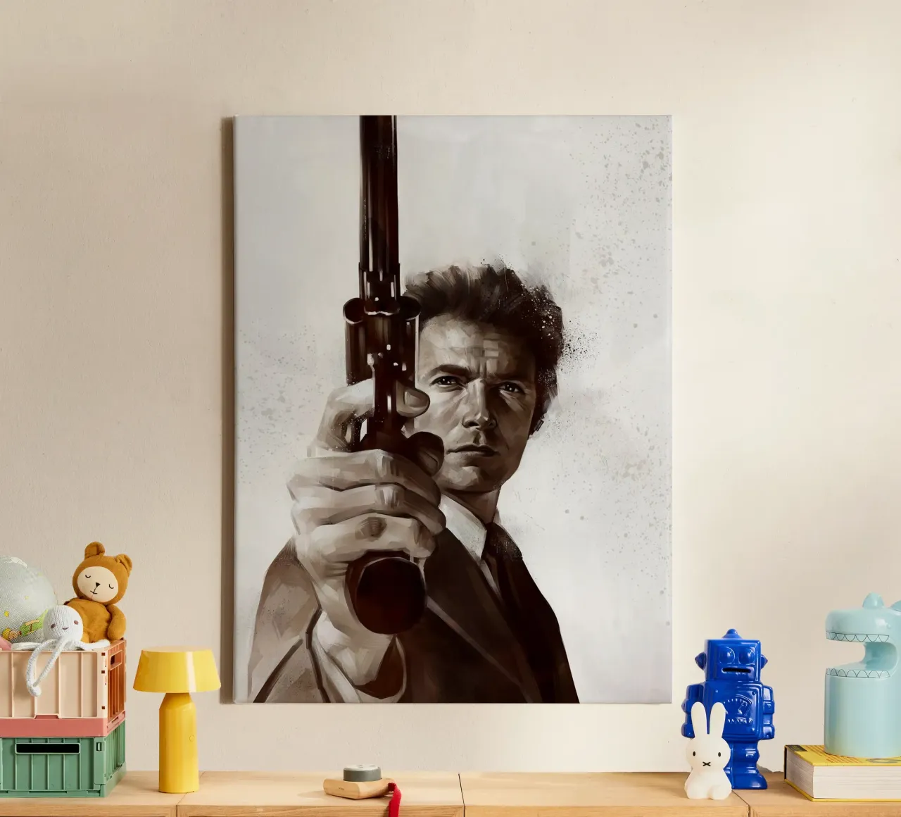 Vuile Harry IV canvas met Baklijst van Oscar