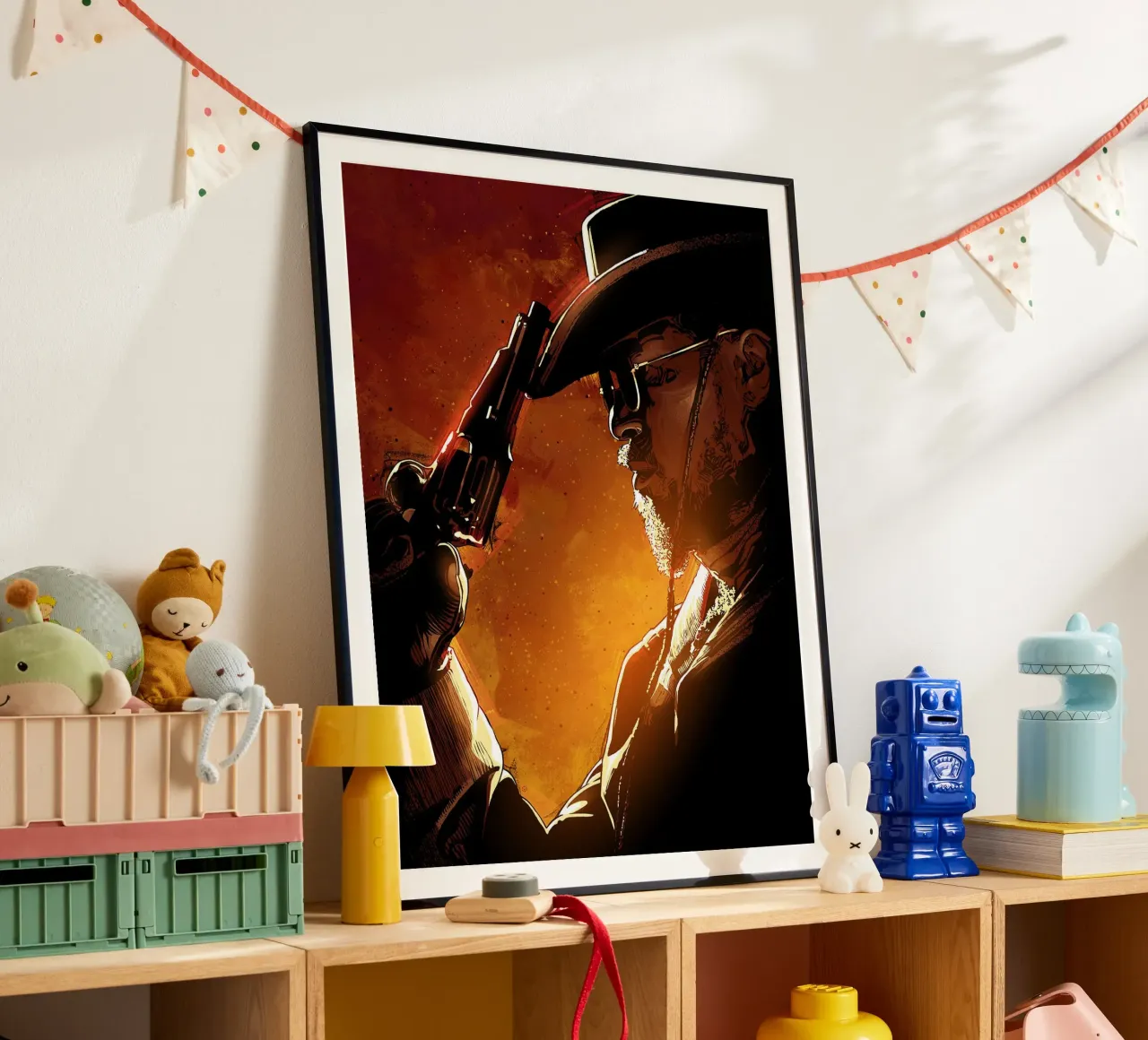 Django l poster con telaio in plastica da Oscar Frazier