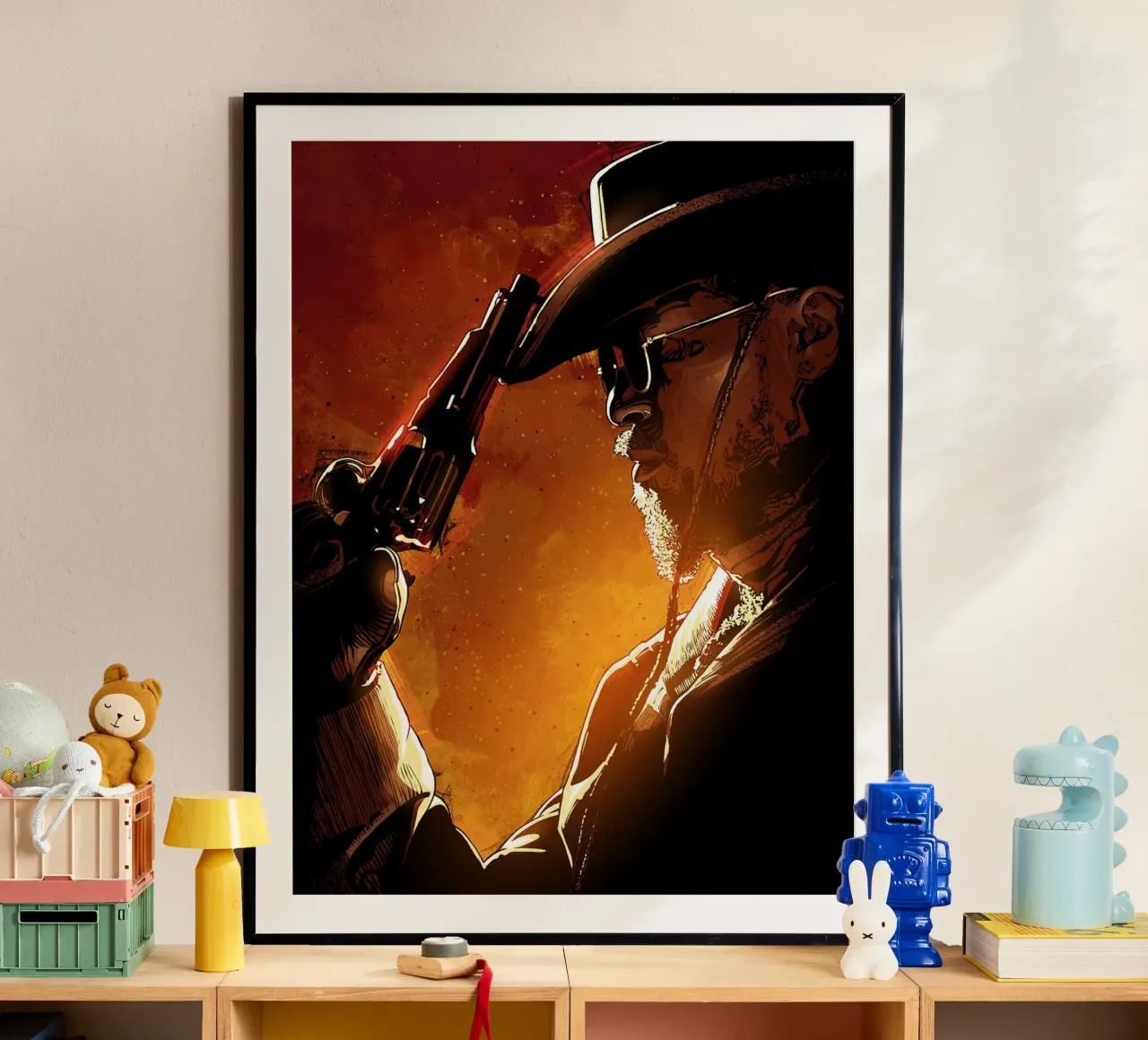 Django l poster con telaio in plastica da Oscar Frazier