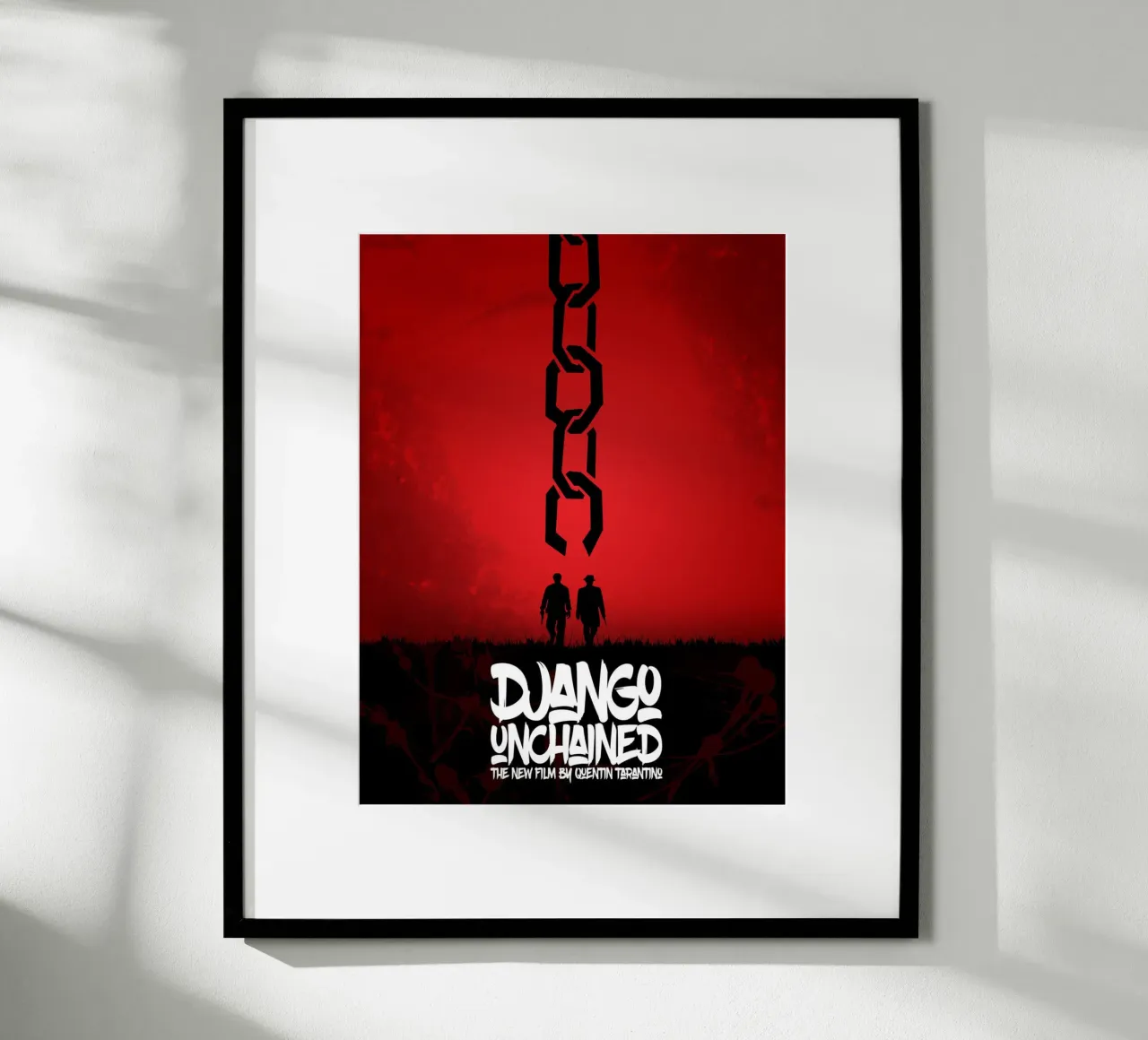 Django Unchained - Minimal - Tarantino Alternativo poster con telaio in alluminio da Oscar Frazier