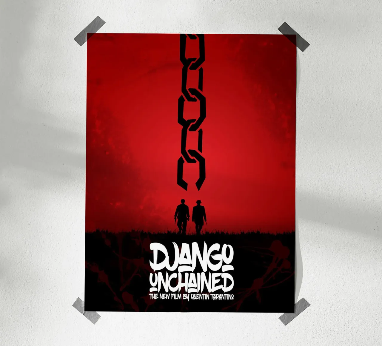 Django Unchained - Minimal - Tarantino Alternativo poster con telaio in alluminio da Oscar Frazier