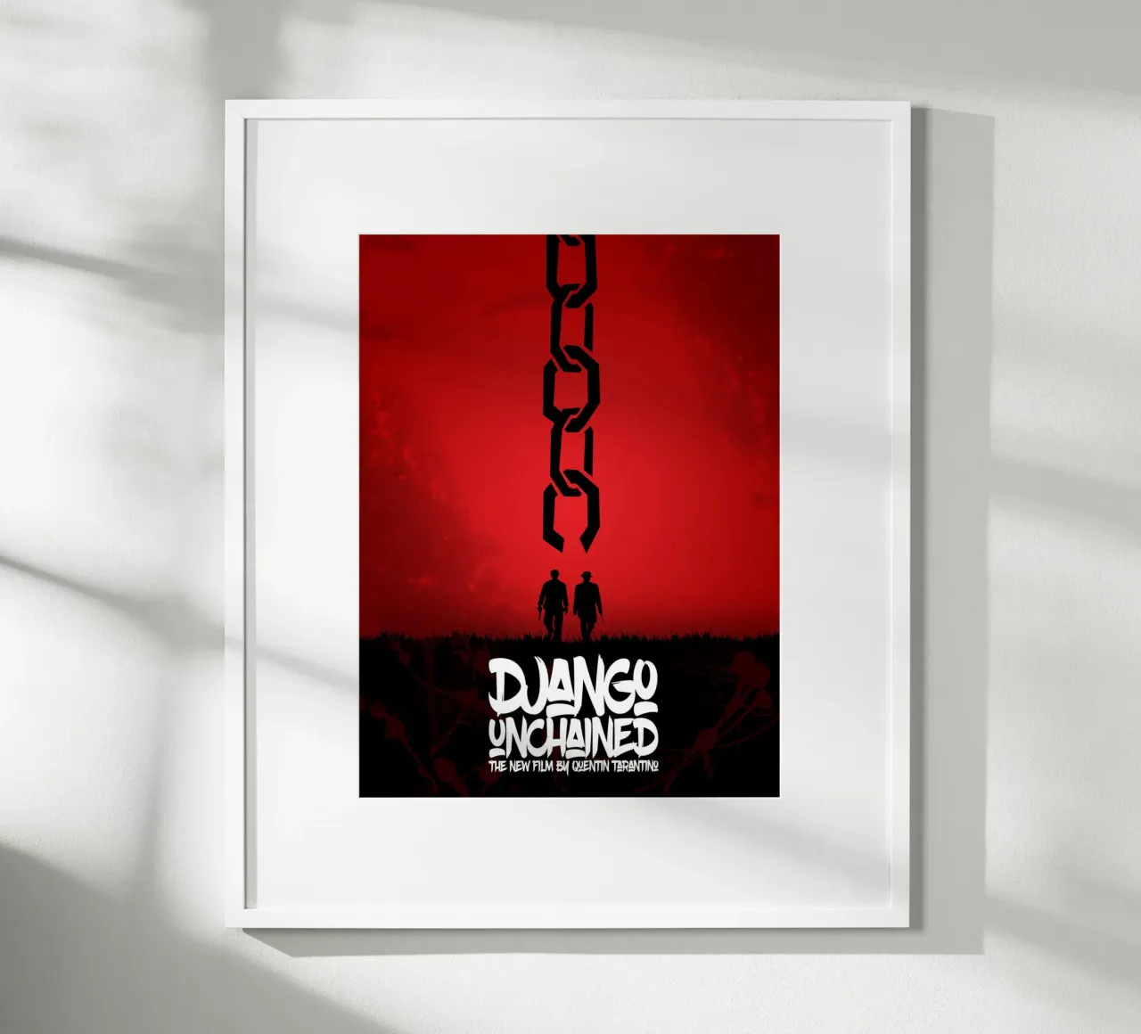 Django Unchained - Minimal - Tarantino Alternativo poster con telaio in alluminio da Oscar Frazier