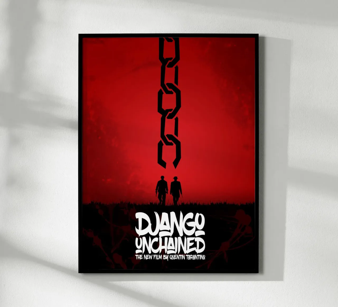 Django Unchained - Minimal - Tarantino Alternativo poster con telaio in alluminio da Oscar Frazier