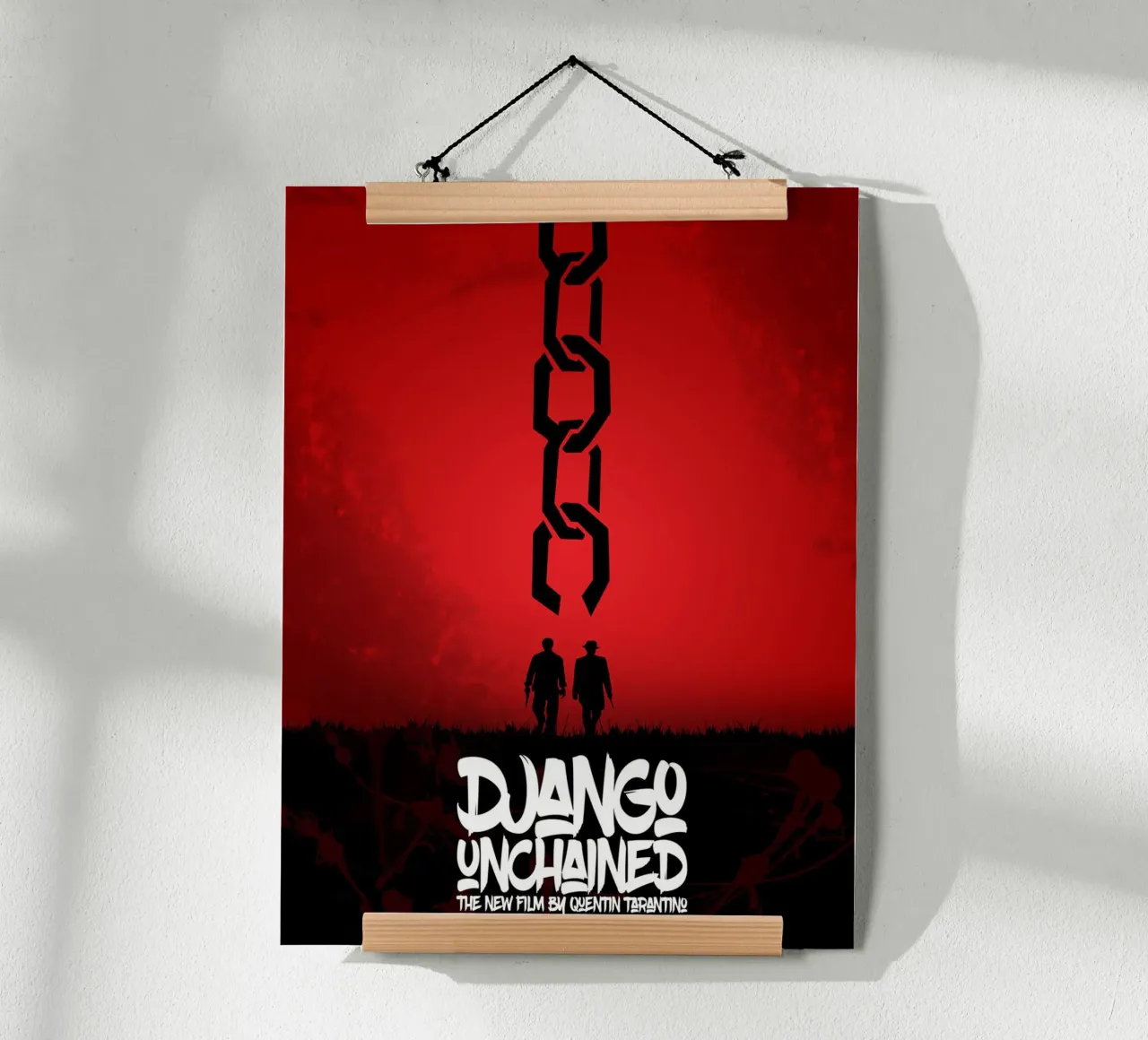 Django Unchained - Minimal - Tarantino Alternativo poster con telaio in alluminio da Oscar Frazier