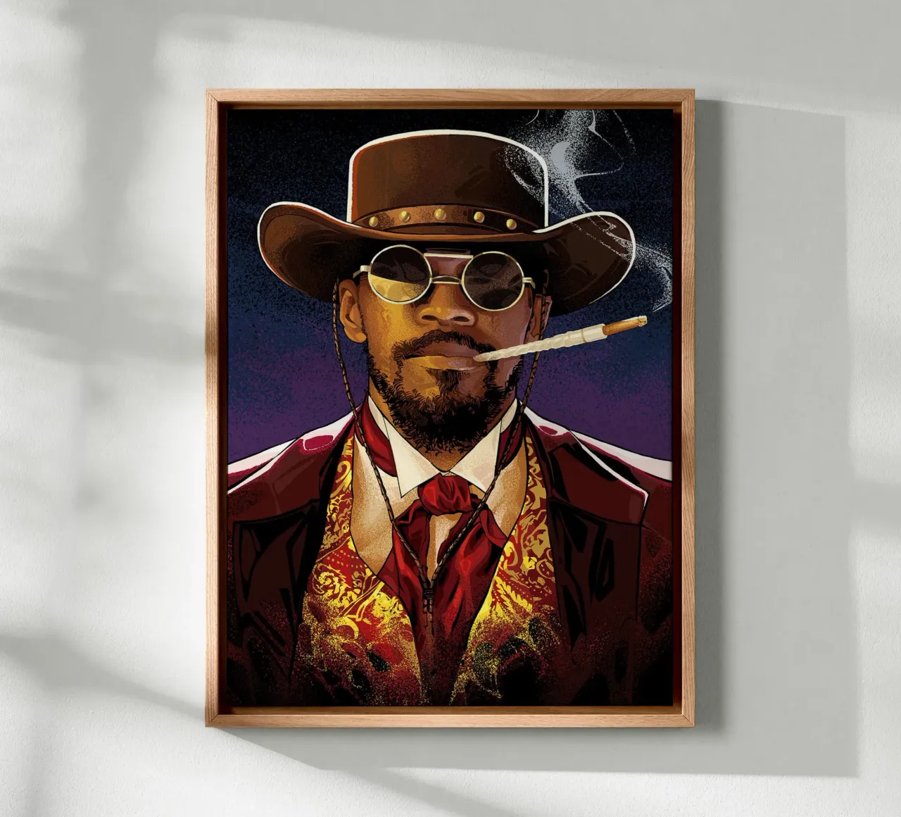 Django Unchained Leinwand mit Schattenfugenrahmen von Oscar Frazier