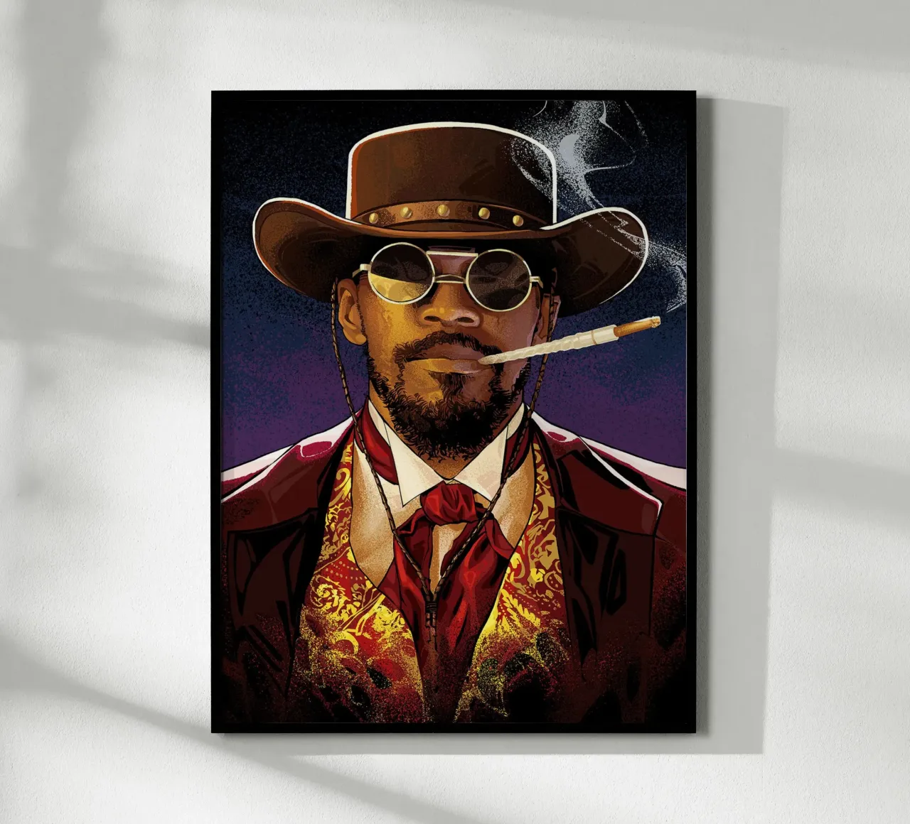 Django Unchained poster con telaio in plastica da Oscar Frazier