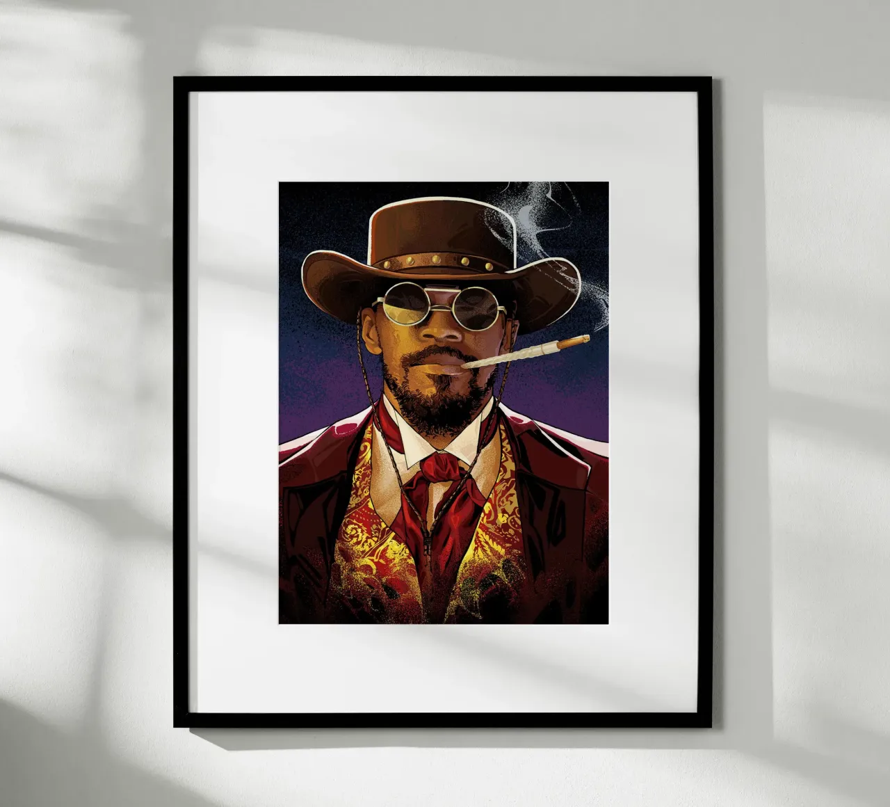 Django Unchained poster con telaio in plastica da Oscar Frazier