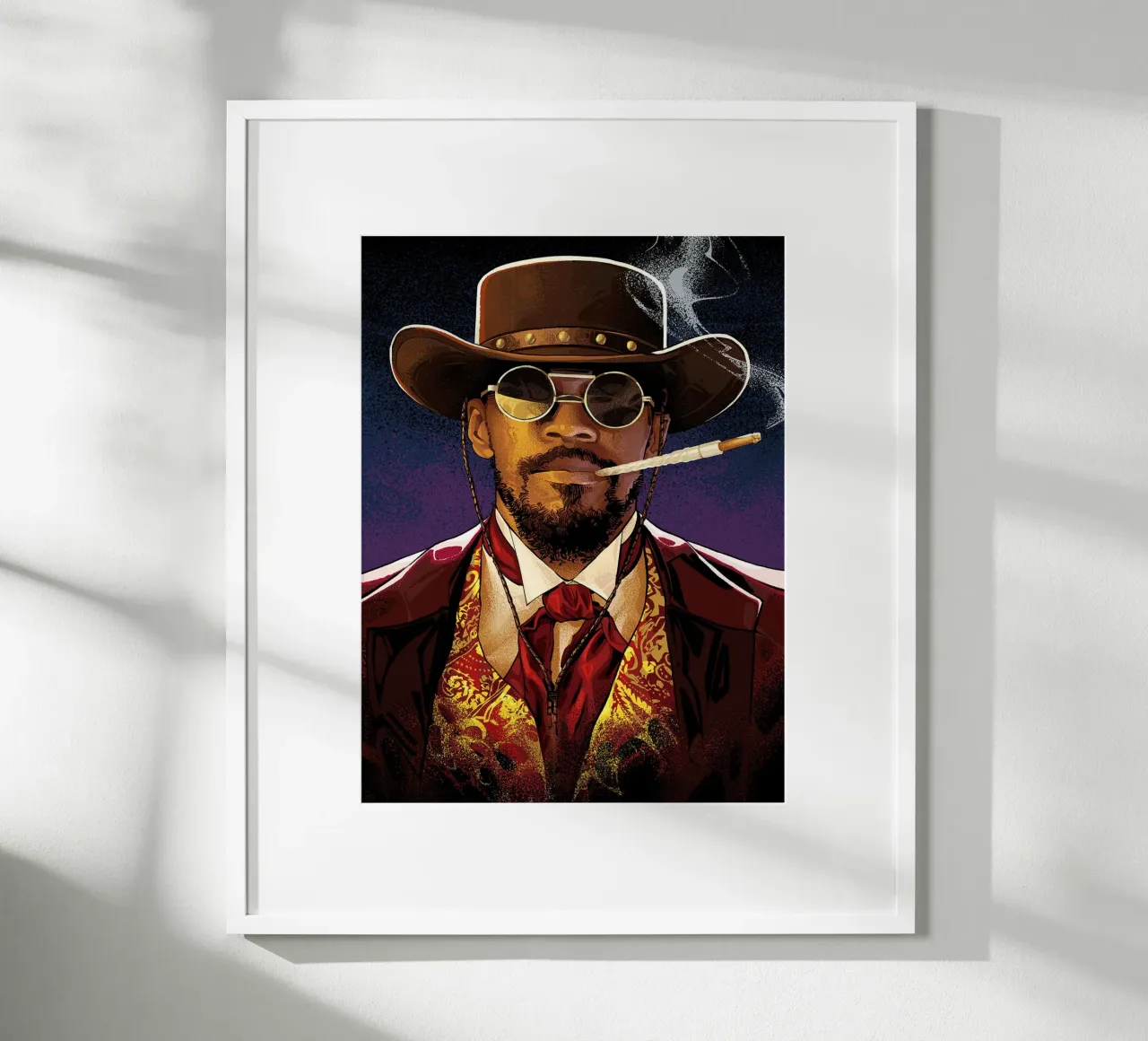 Django Unchained poster con telaio in plastica da Oscar Frazier