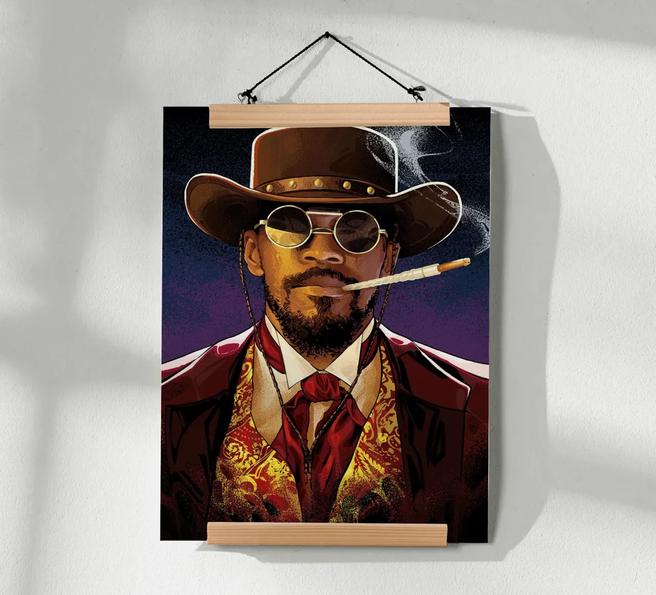 Django Unchained poster con telaio in plastica da Oscar Frazier