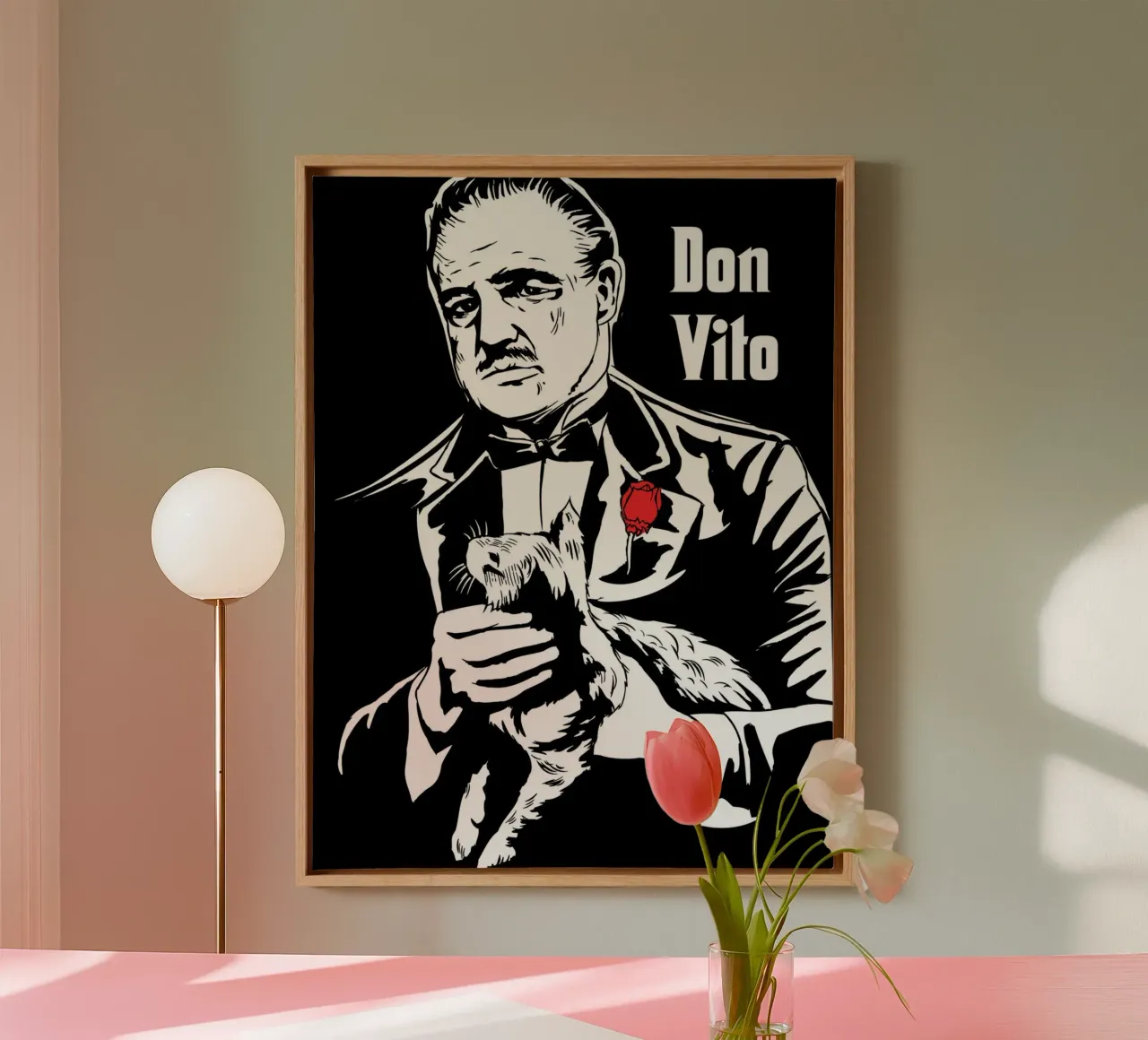 Don Vito Corleone, de peetvader canvas met Baklijst van Oscar Frazier