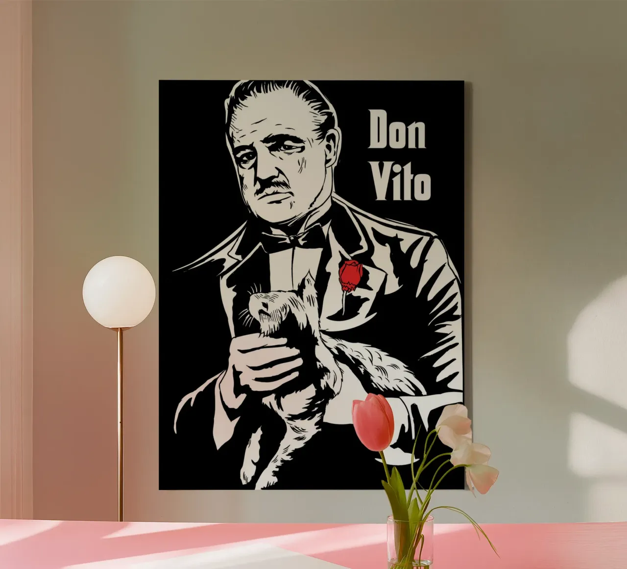 Don Vito Corleone, de peetvader canvas met Baklijst van Oscar Frazier