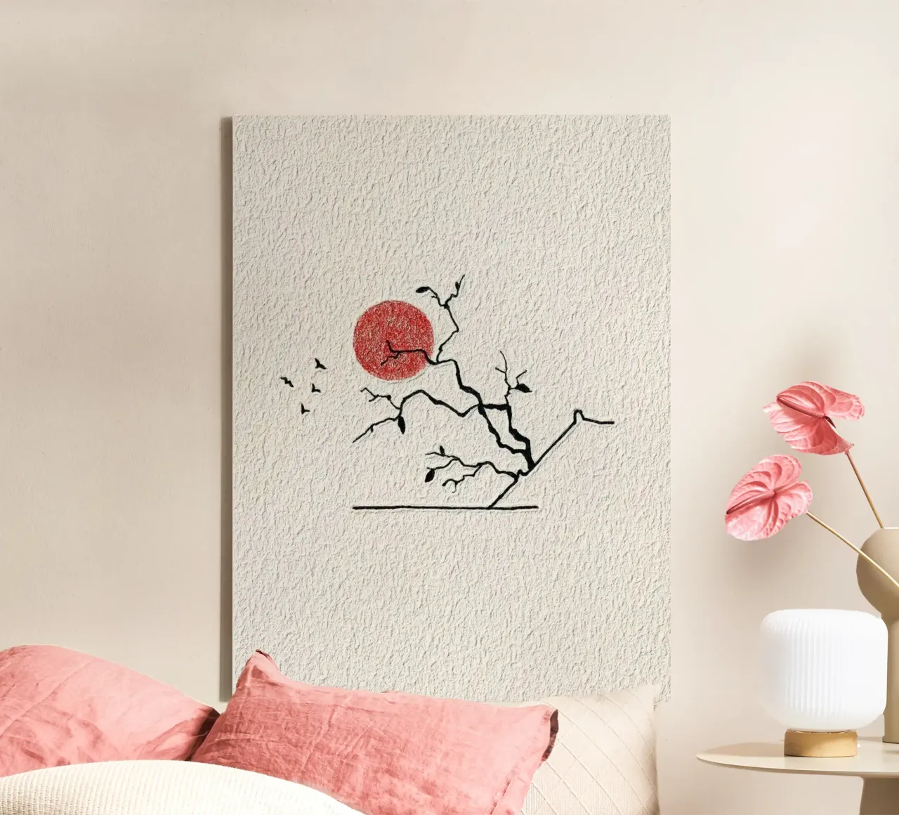 minimal nature line canvas met Baklijst van melts