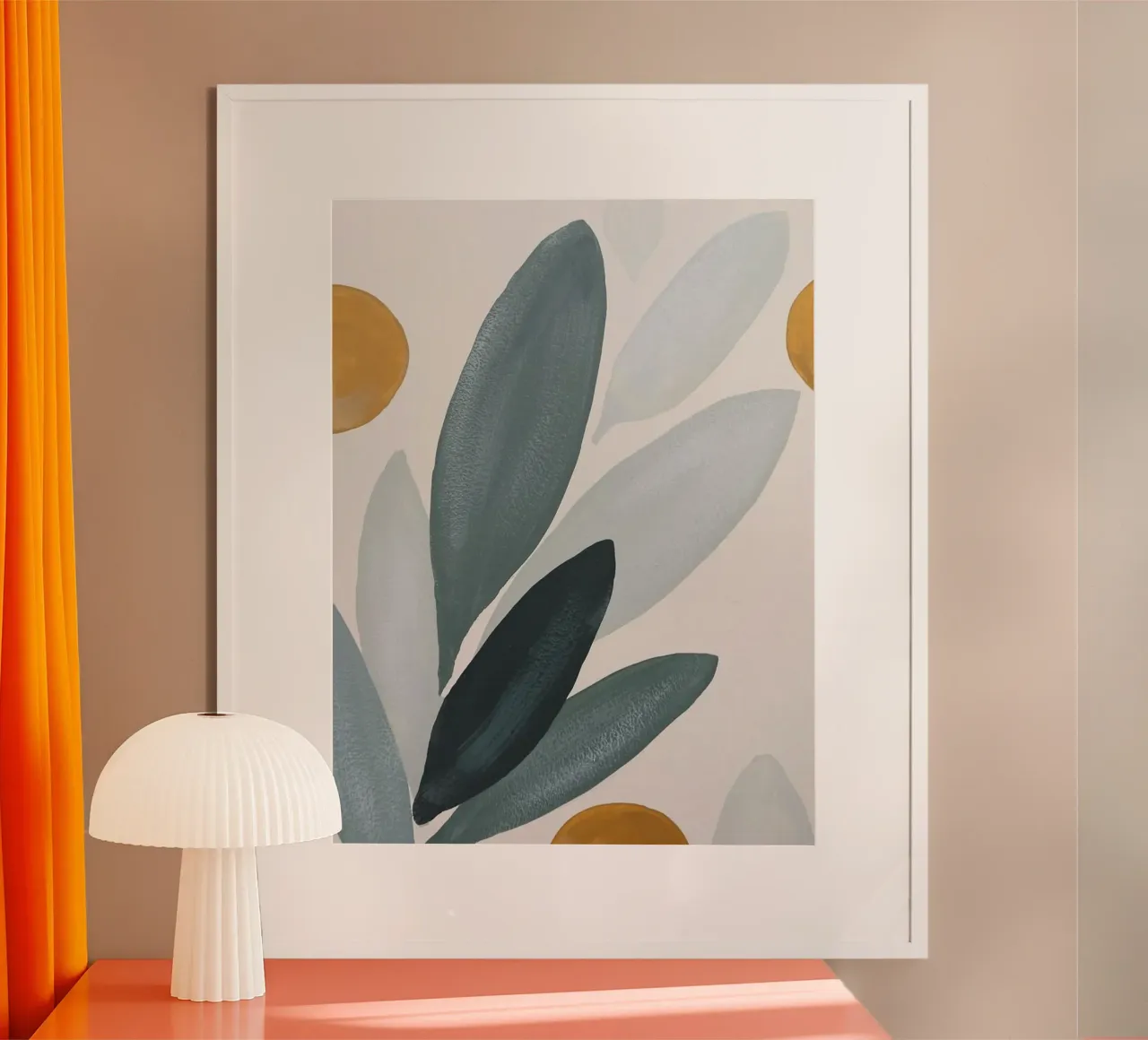 draw line leave poster con telaio in alluminio da melts