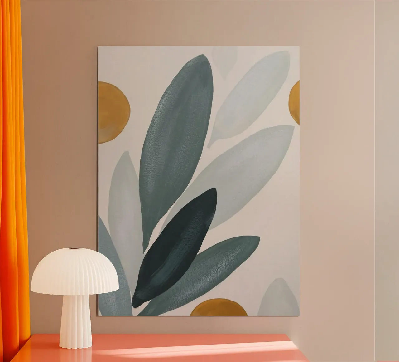 draw line leave poster con telaio in alluminio da melts