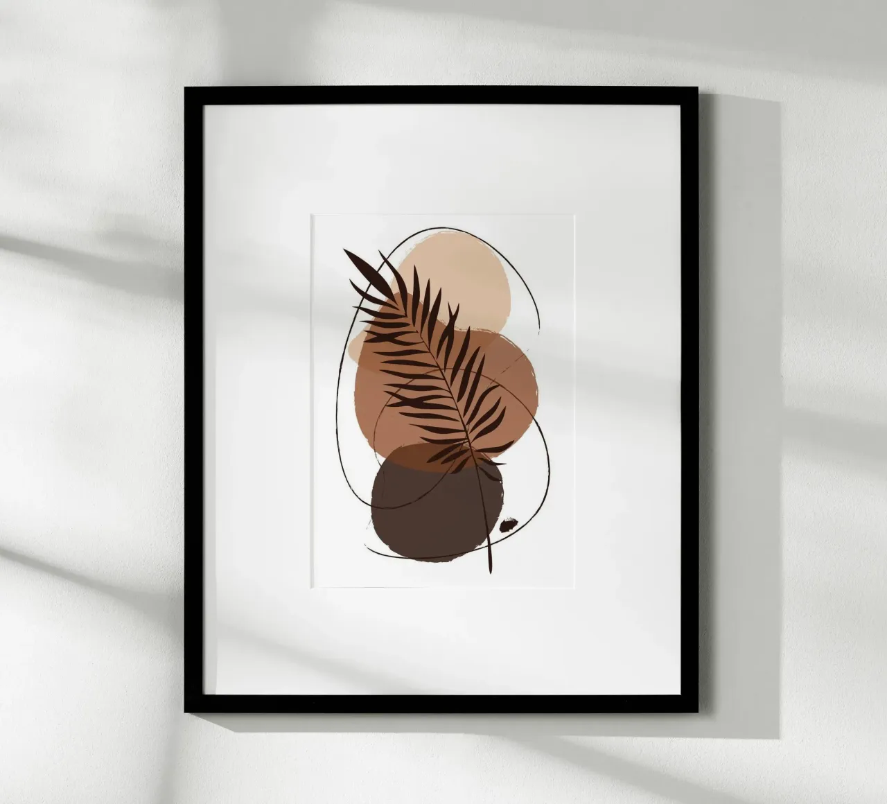 brown shape line poster con telaio in legno da hamily