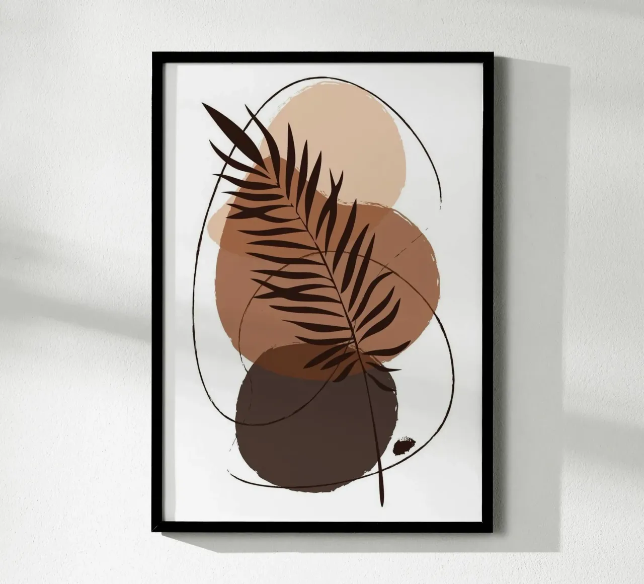 brown shape line poster con telaio in legno da hamily
