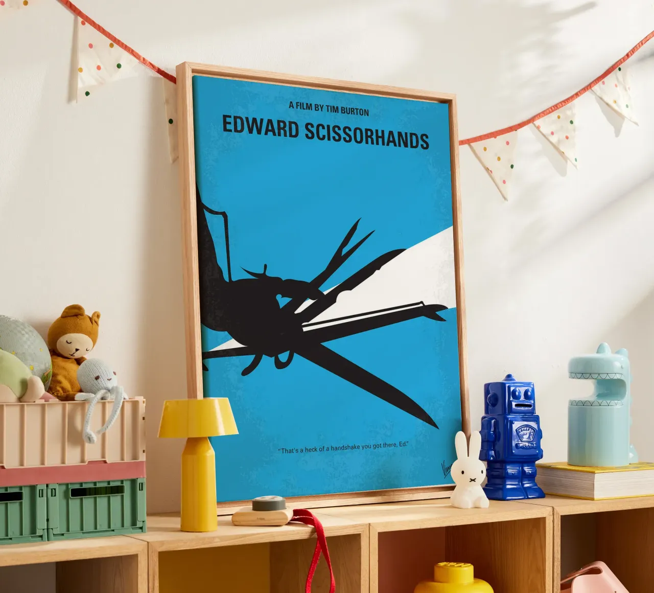 Edward Scissorhands ll canvas met Baklijst van Oscar Frazier
