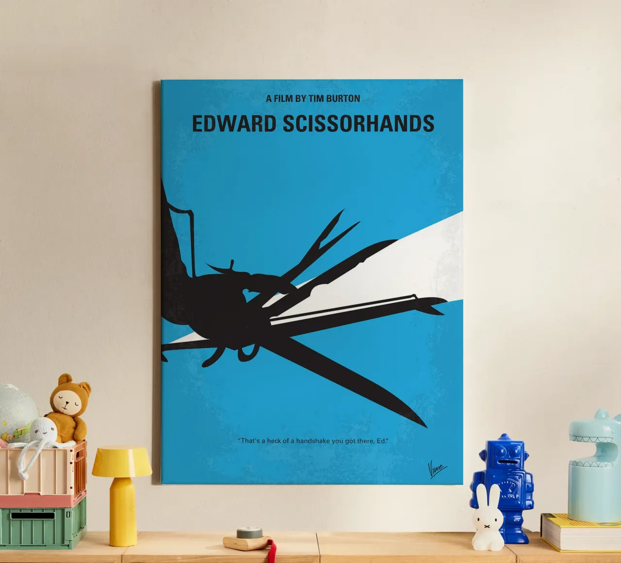 Edward Scissorhands ll canvas met Baklijst van Oscar Frazier