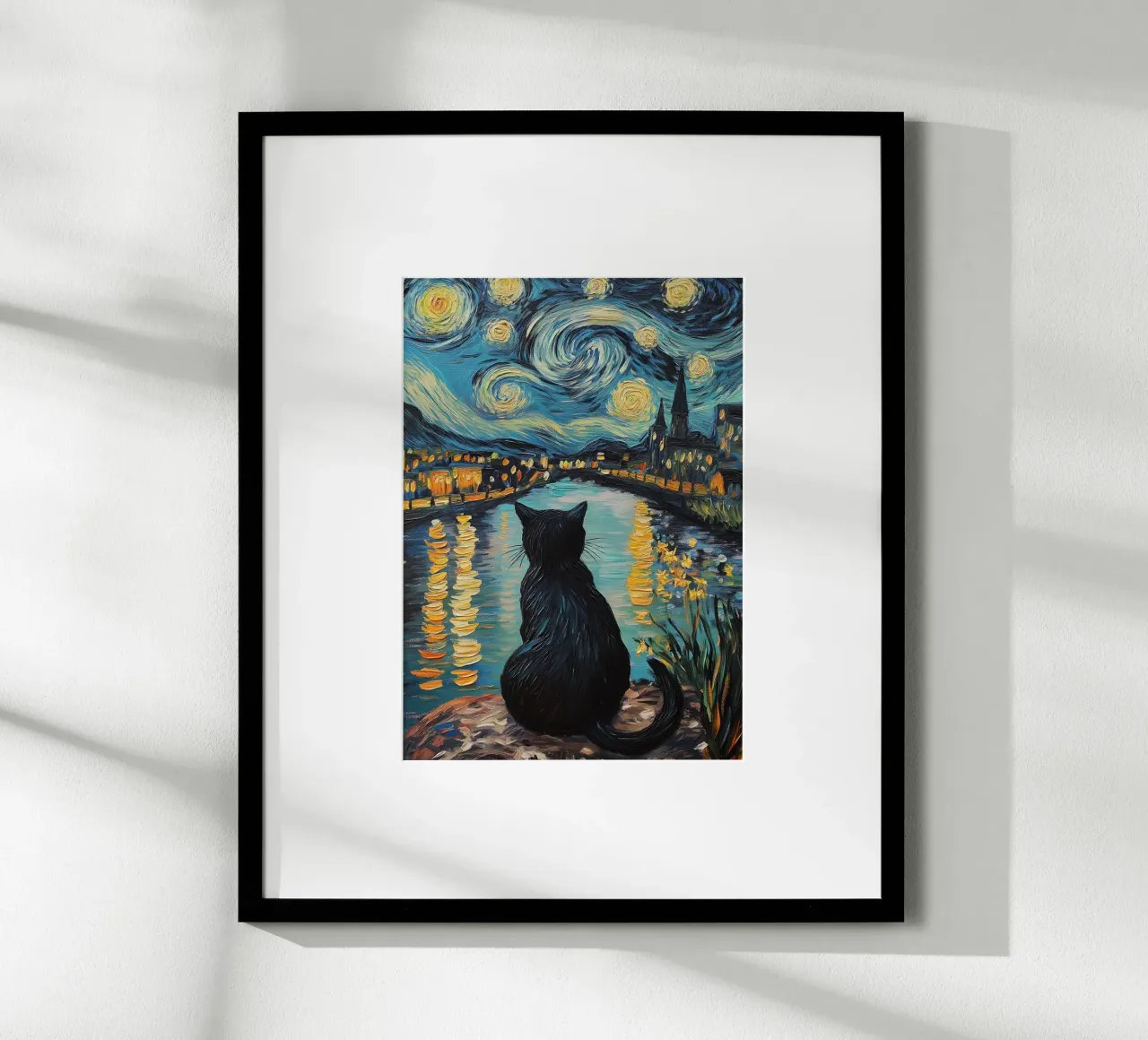 cat on the lake with star poster da hamily