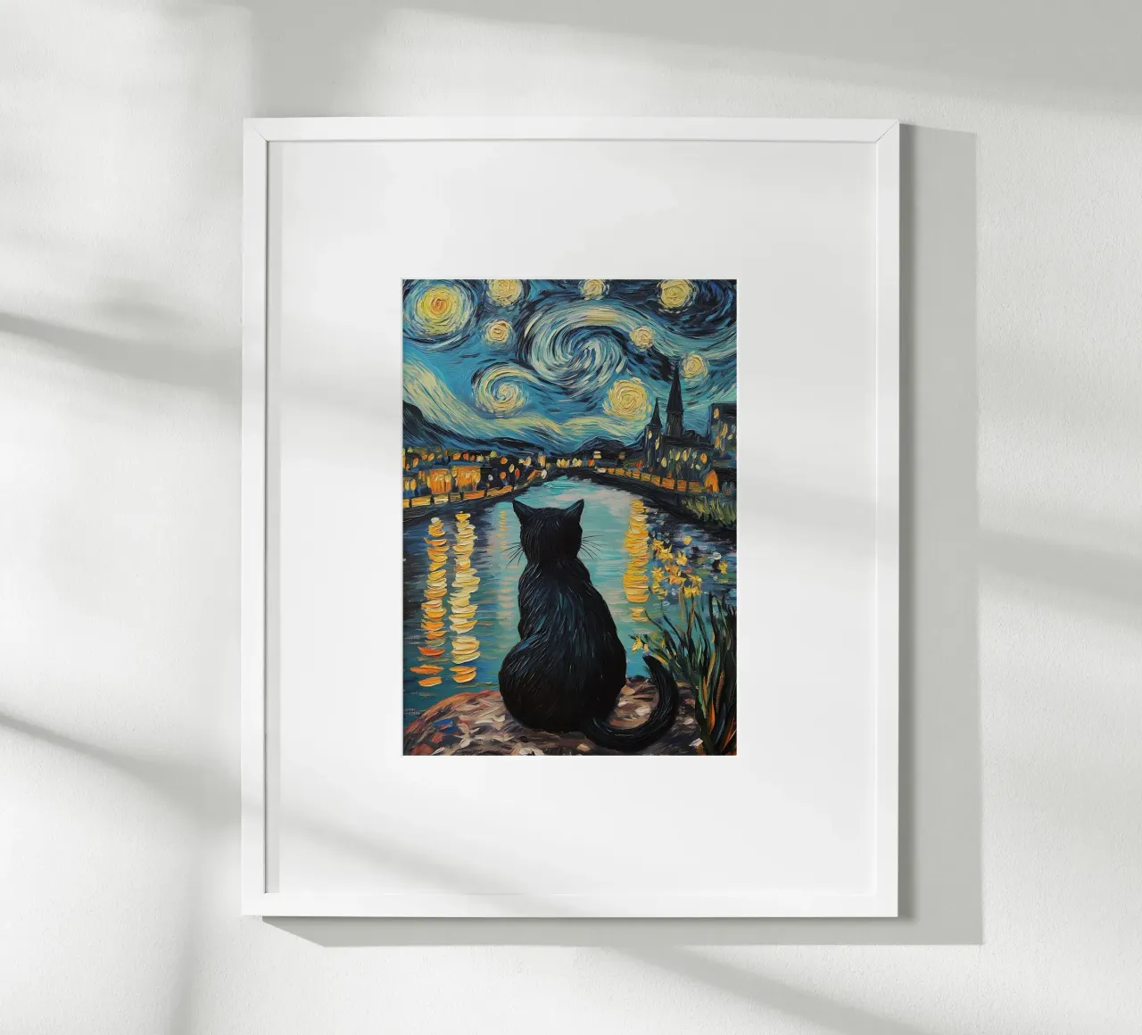 cat on the lake with star poster da hamily