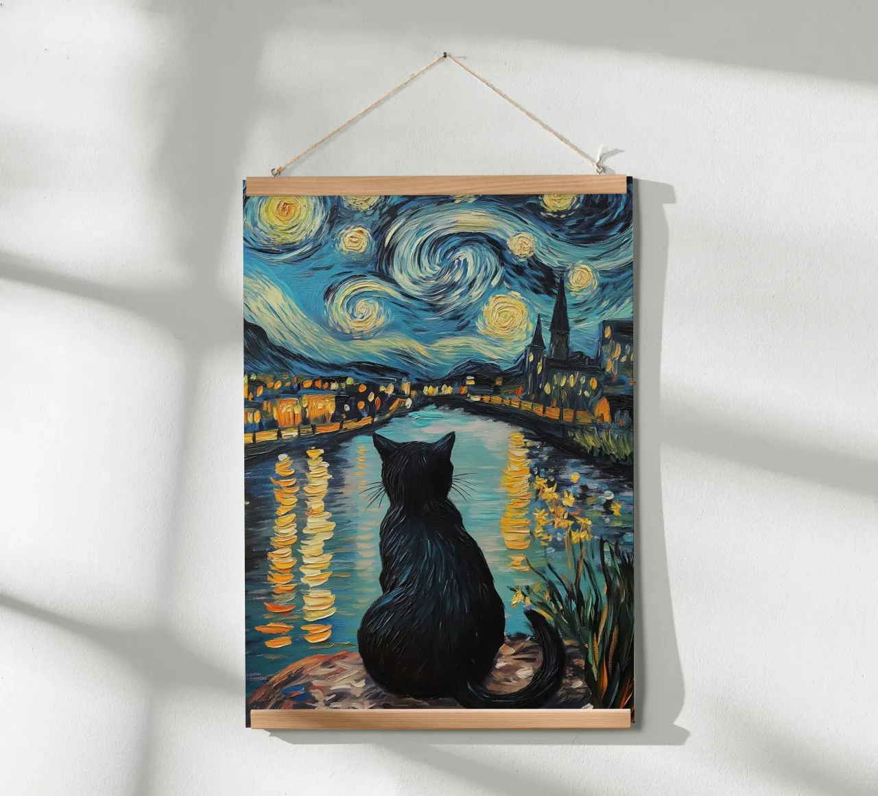 cat on the lake with star poster da hamily