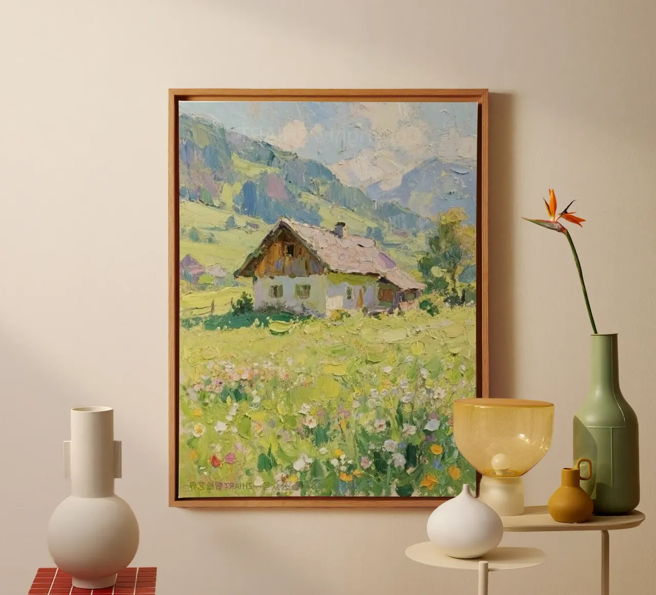 bright day with house canvas met Baklijst van hamily
