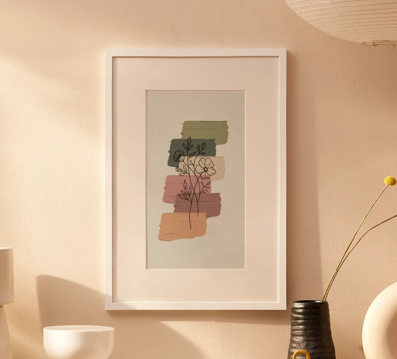 art colors and line flower poster da melts