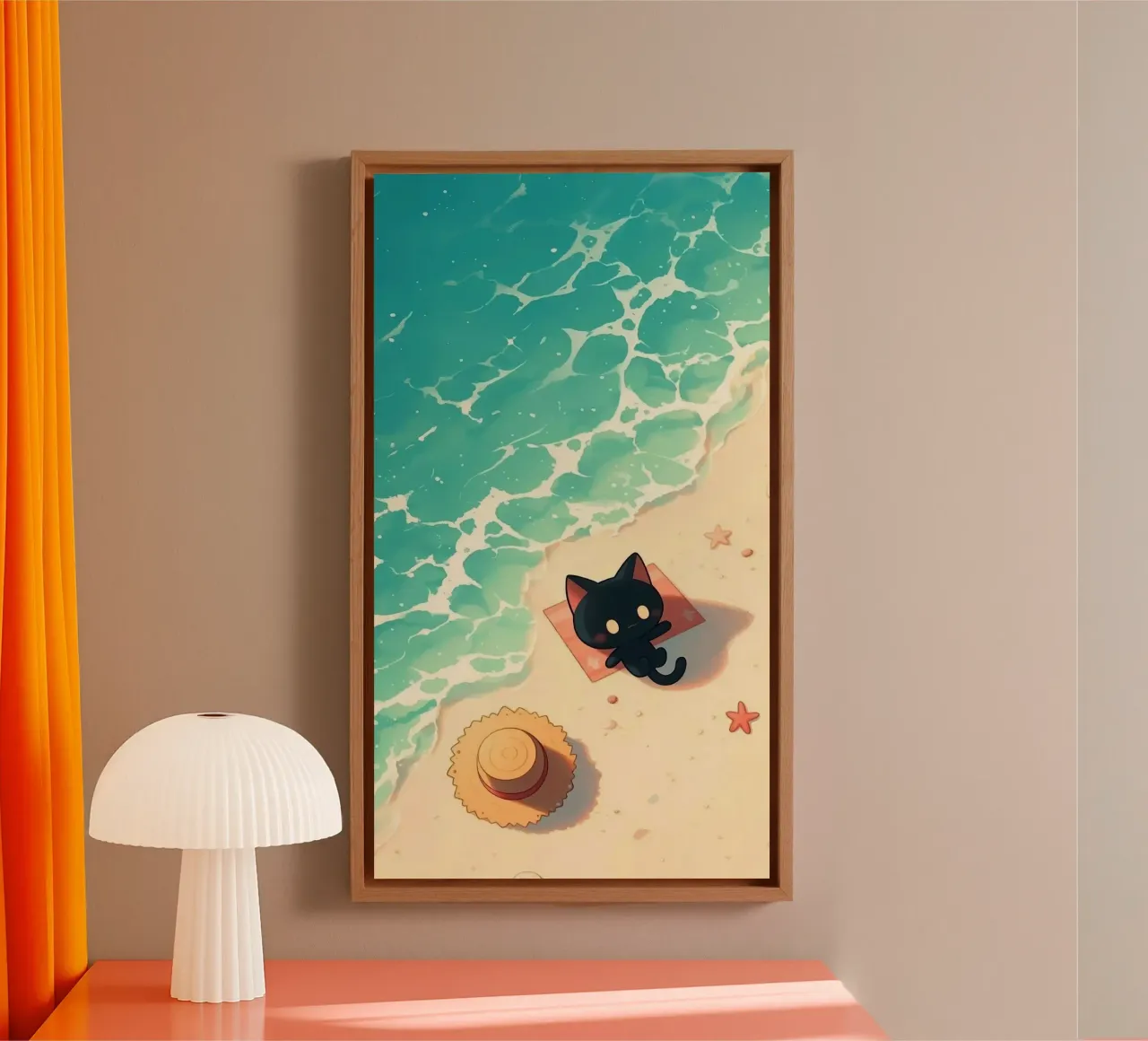chill cat with hat tela con Cornice a cassetta da hamily