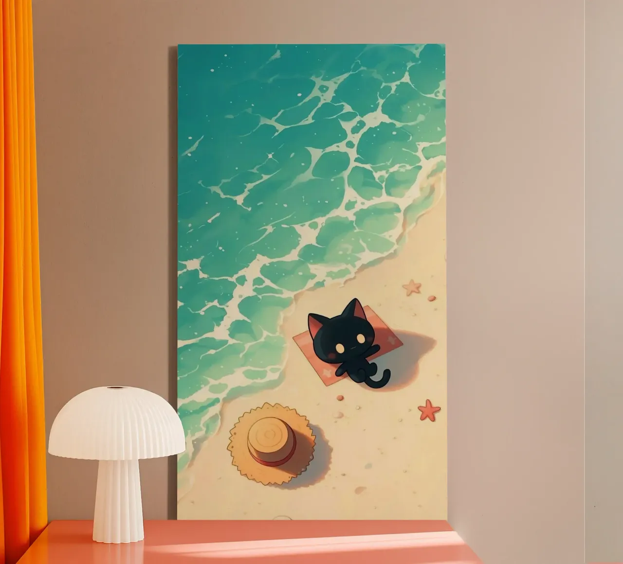 chill cat with hat tela con Cornice a cassetta da hamily