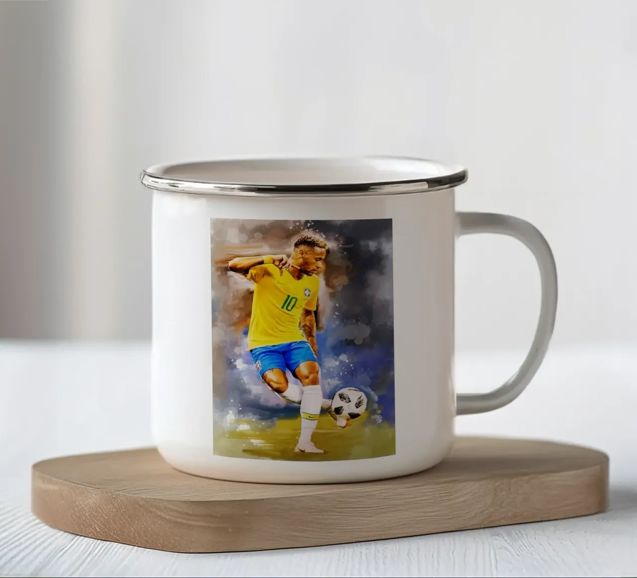 Controllo perfetto di Neymar tazza in smalto da Lembayung art