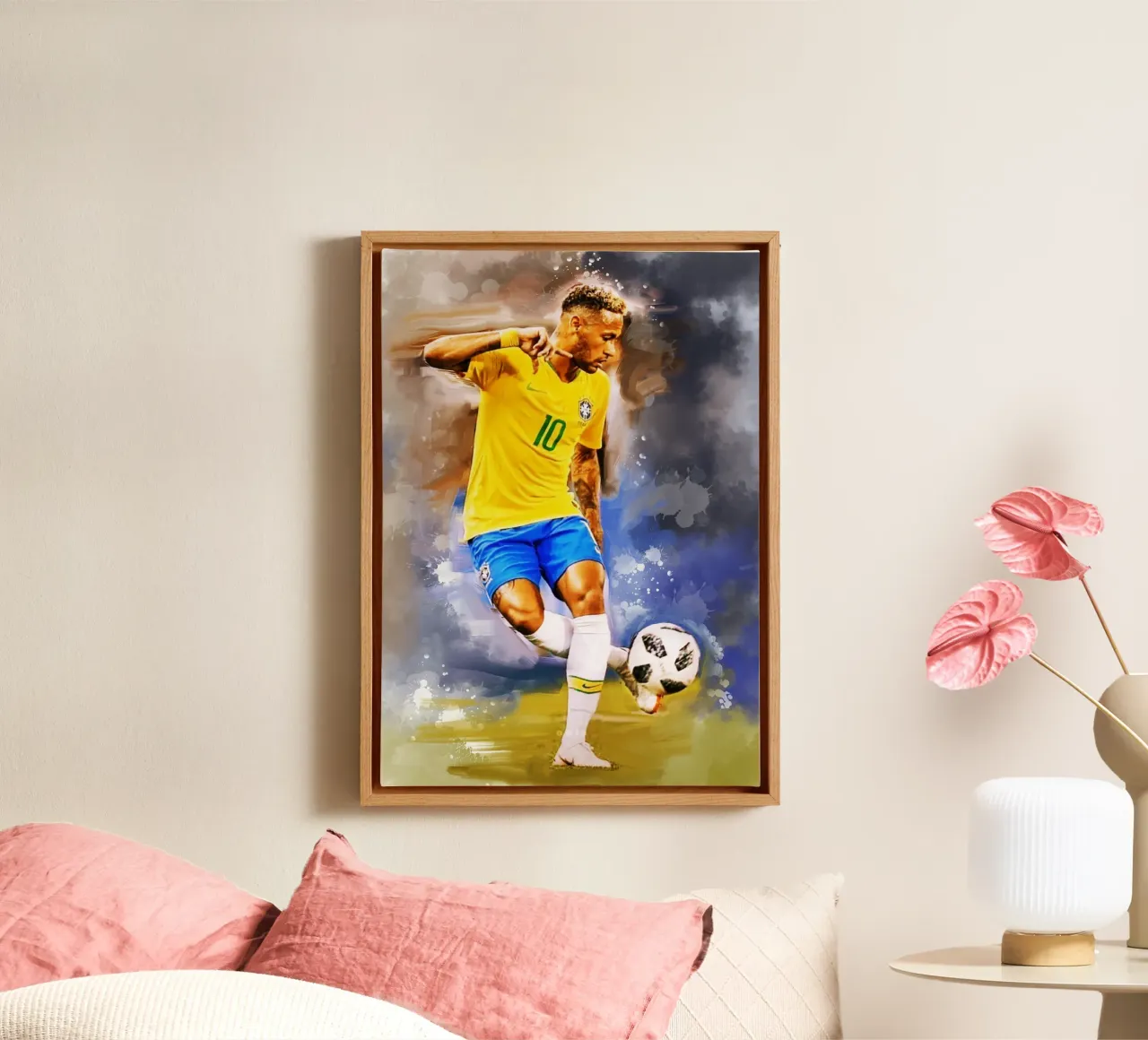 Controllo perfetto di Neymar tela con Cornice a cassetta da Lembayung art