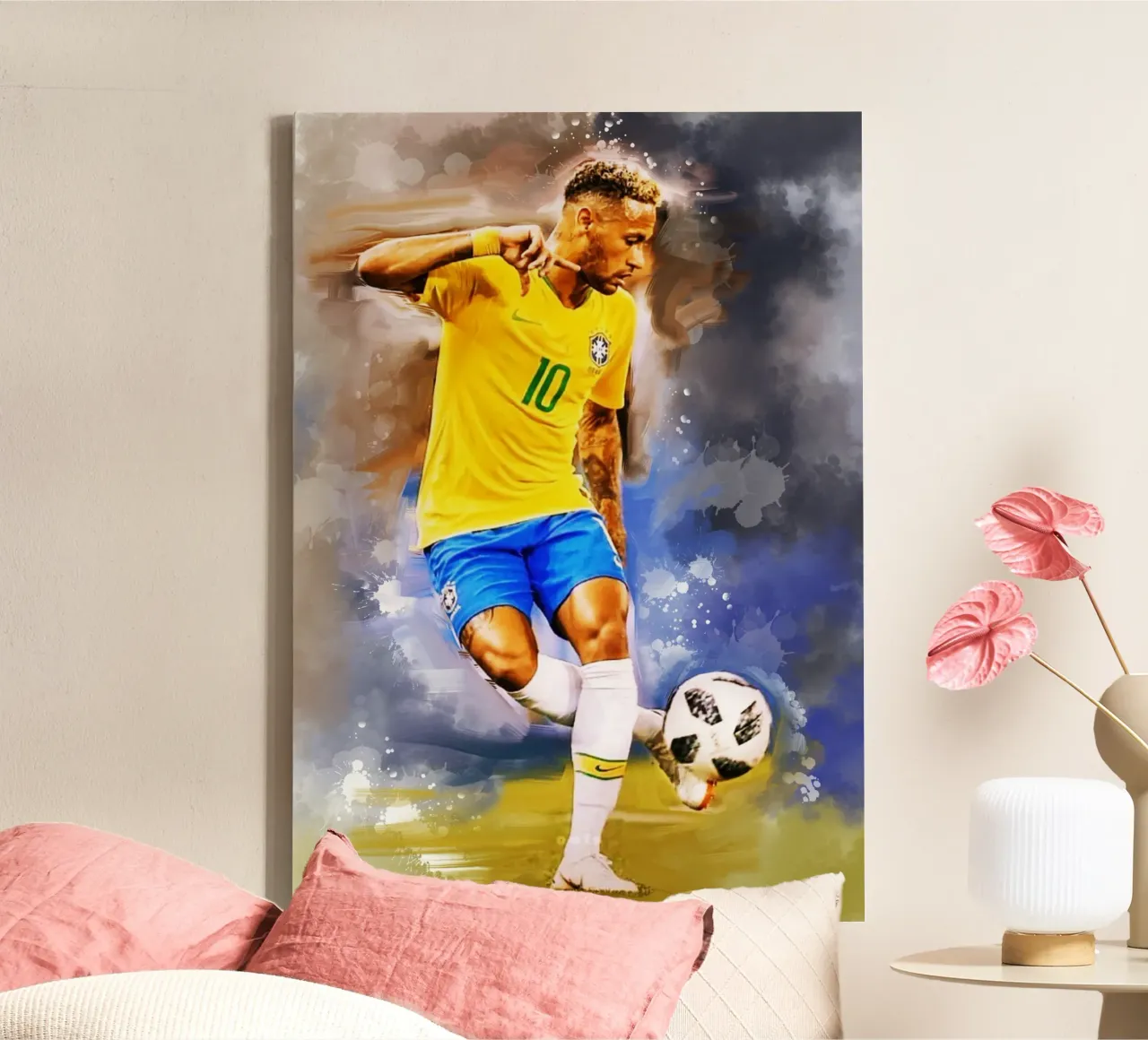 Controllo perfetto di Neymar tela con Cornice a cassetta da Lembayung art